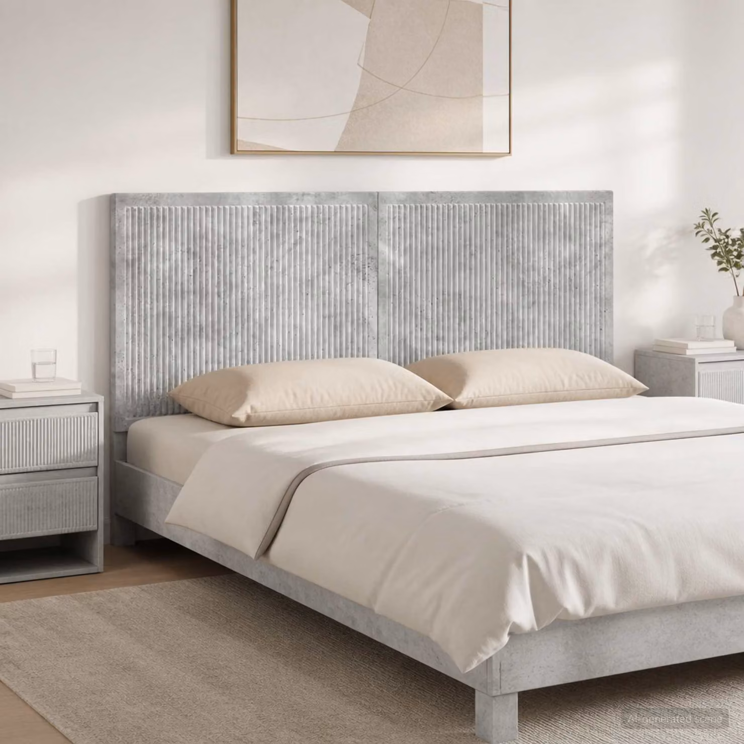 Testiera da muro vidaXL EDE con ripiano integrato, Grigio, L: 140 cm, H: 50 cm, P: 11,94 cm