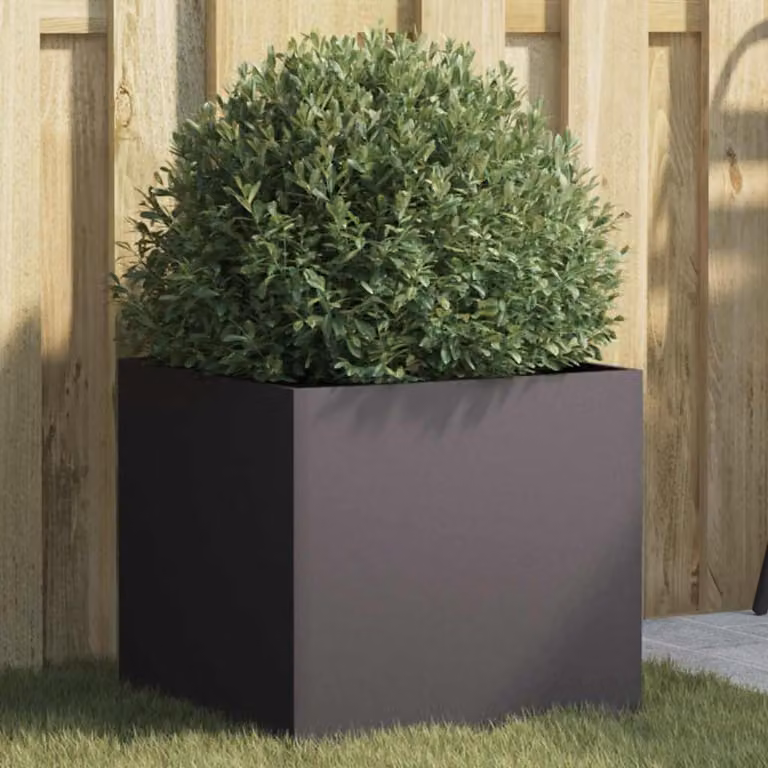 Fioriera vidaXL in acciaio nera L: 42 cm, P: 40 cm, H: 39 cm