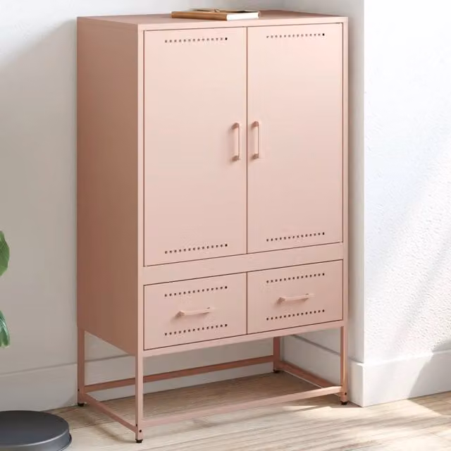 Credenza Rosa 68x39x111,5 cm Acciaio 846609