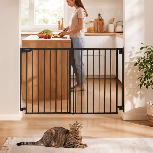 Cancelletto di Sicurezza VEVOR per Scale e Porte, Larghezza Regolabile da 77,8 a 121 cm, Altezza: 76 cm, Colore Nero