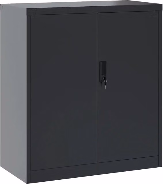 Armadio Classificatore in Acciaio Antracite con Serratura e Ripiani Interni L: 79 cm, P: 40 cm, H: 90 cm CFW3772651