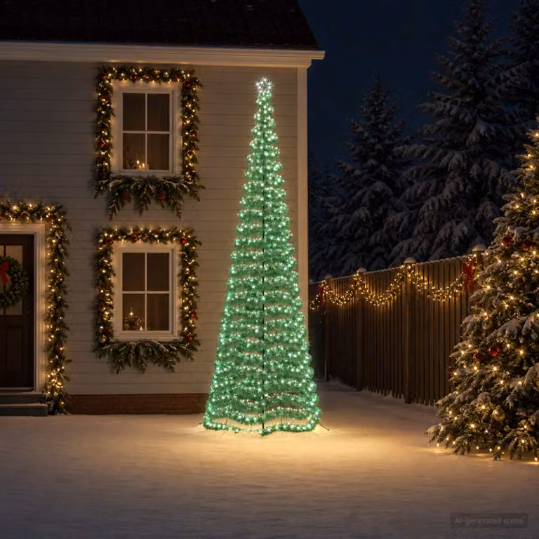 vidaXL Albero di Natale a LED in tinsel con picchetto EKENAS 400 cm