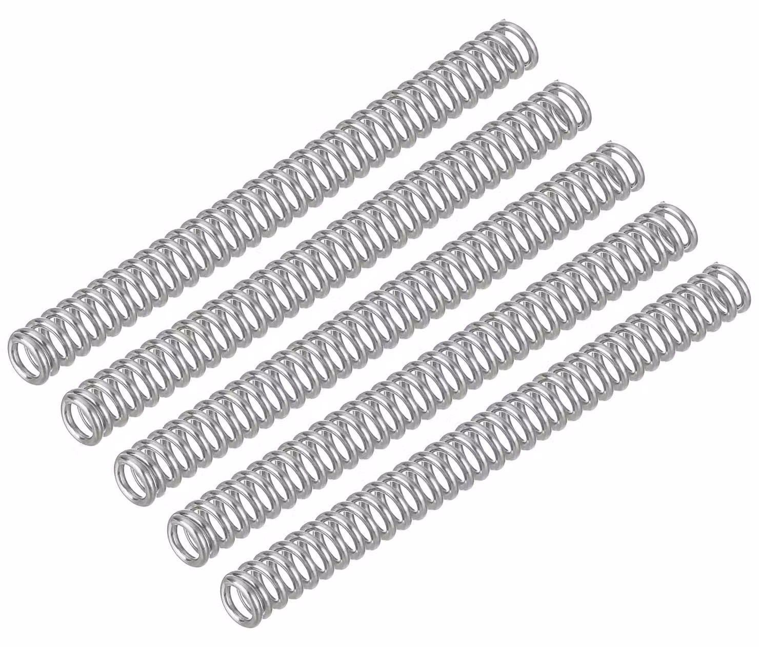 5 molle a compressione, acciaio inossidabile 304, 0,7x4x50 mm, colore argento