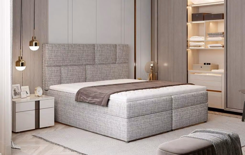 Luxus Designer Polsterbett Bett Betten Designerbett Boxspring Textil 180x200