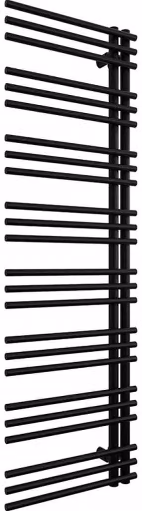 CERANO - Radiatore da bagno Burke - L/P - attacchi asimmetrici da 50 mm - 750 W - nero opaco - 1600 x 500 mm