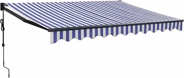 Tenda Sole | Tenda parasole Automatica Retrattile Blu e Bianca 3,5x2,5 m