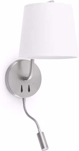 Applique con Lettore LED Faro Barcelona di Berni, Colore Argento