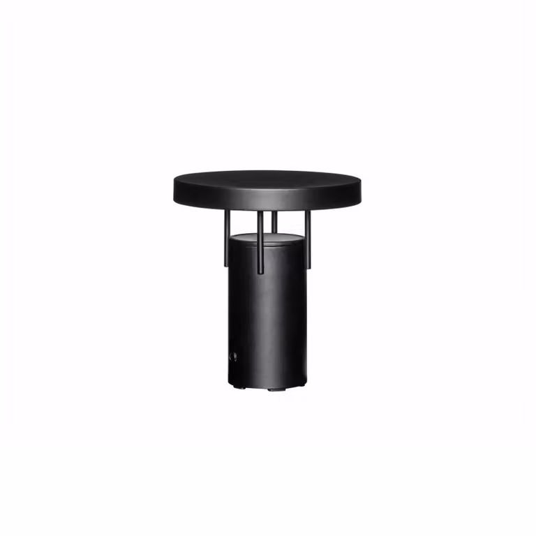 Hübsch HÜBSCH lampada LED da tavolo a ricarica BringMe Mini, nero opaco, 20 cm dimmerabile, Nero, Metallo, Moderno
