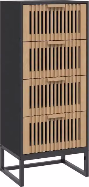 Credenza | Madia | Buffet da pranzo | Armadio da pranzo Nera 40x30x95 cm in Legno Multistrato