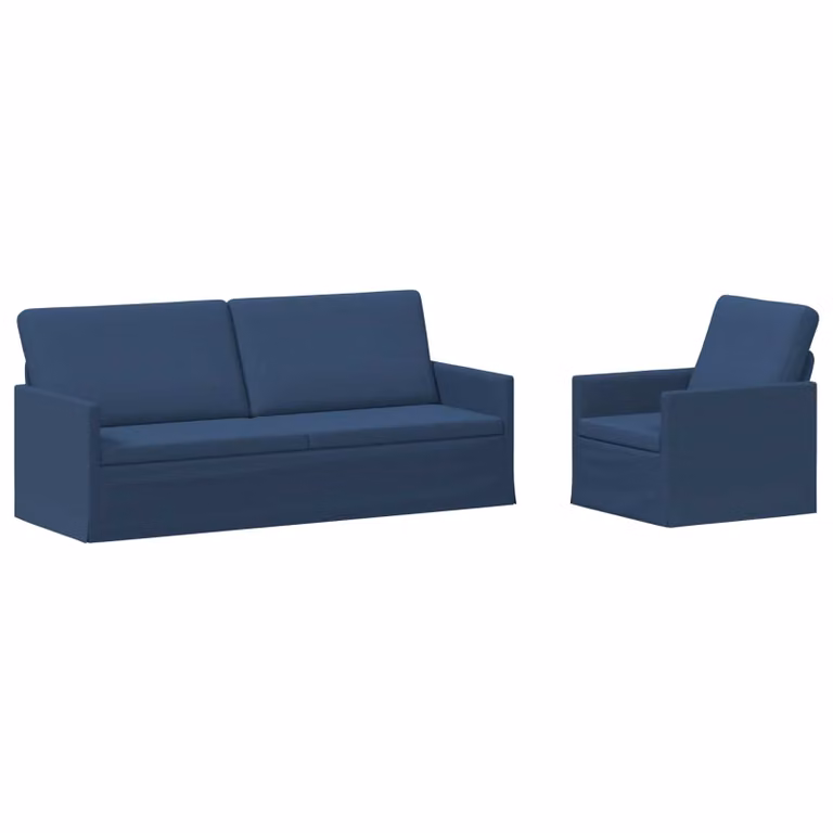 Set di 2 divani moderni vidaXL in tessuto blu con struttura in metallo per il tuo soggiorno
