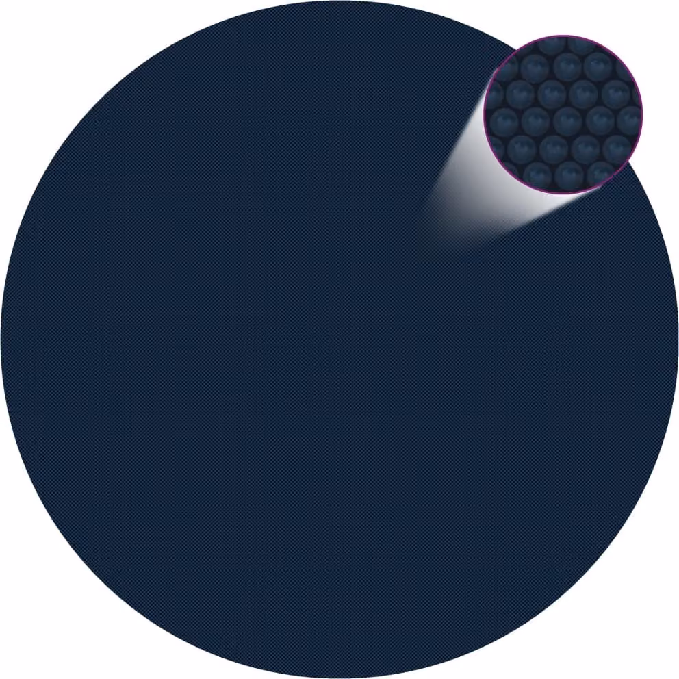 Pellicola Galleggiante Solare PE per Piscina 250 cm Nero e Blu