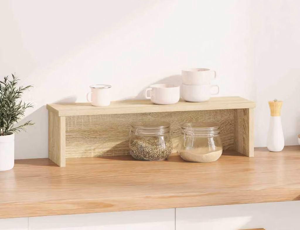Scaffale da Cucina Impilabile Rovere Sonoma 50x15x16 cm