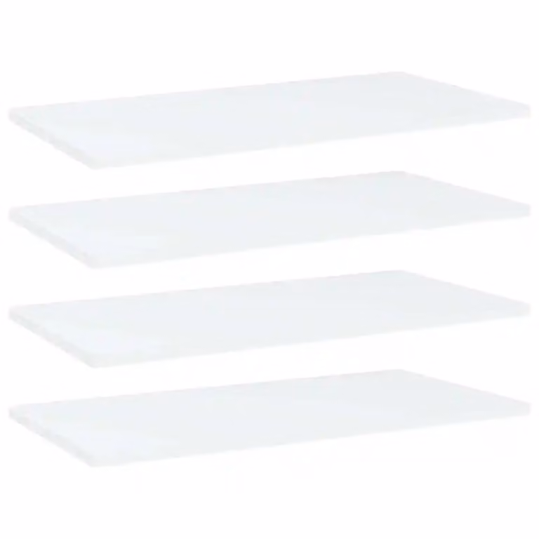 Set di 4 ripiani per libreria da parete vidaXL in legno multistrato bianco, L: 60 cm, P: 30 cm, H: 1,5 cm