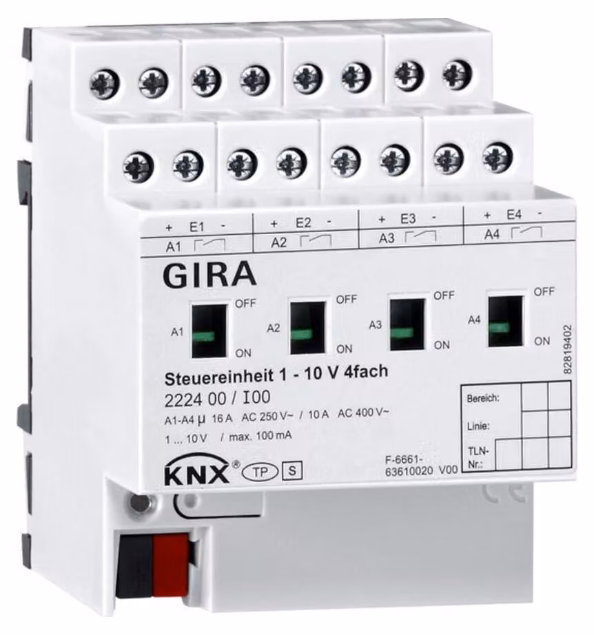 Centralina GIRA 1-10V 4f manuale 222400 KNX