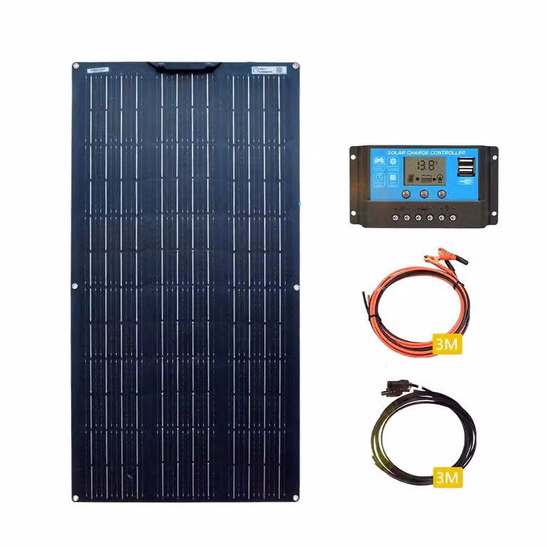 Set di pannelli solari flessibili, opzioni da 100W e 200W, alta efficienza di carica, resistente alle intemperie, set solare da 100W