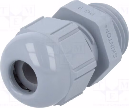 1 x Raccordo per cavo, grigio scuro, codice 53015110, materiale: PG9, grado di protezione IP68