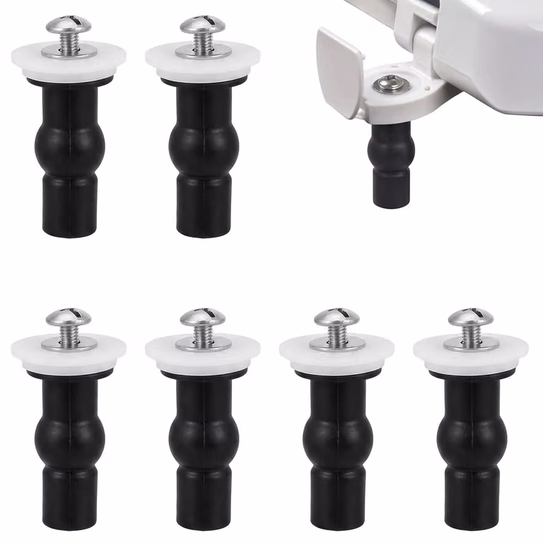 Kit di fissaggi per copriwater, composto da 6 pezzi, universale, con cerniere robuste, adatto per WC standard