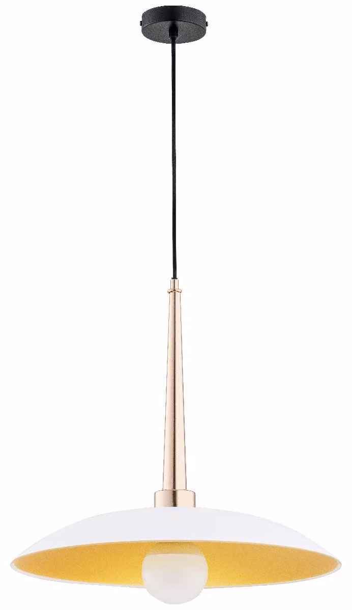 Lampada a sospensione VELIAN nero-oro-bianco-giallo 1xE27x15W vetro dim.: 84x48x48 cm IP20 Alfa
