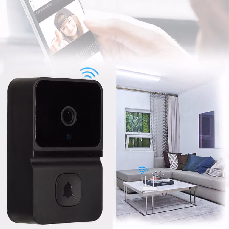 Z30 Black, campanello wireless, videocamera Wi-Fi 1080P con visione notturna, obiettivo grandangolare HD, riproduzione su cloud storage per la casa