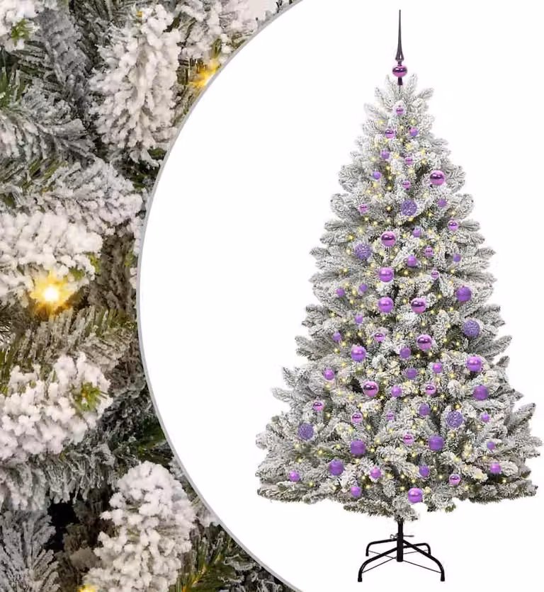 Albero di Natale artificiale con 300 LED Verde e Bianco 180 cm
