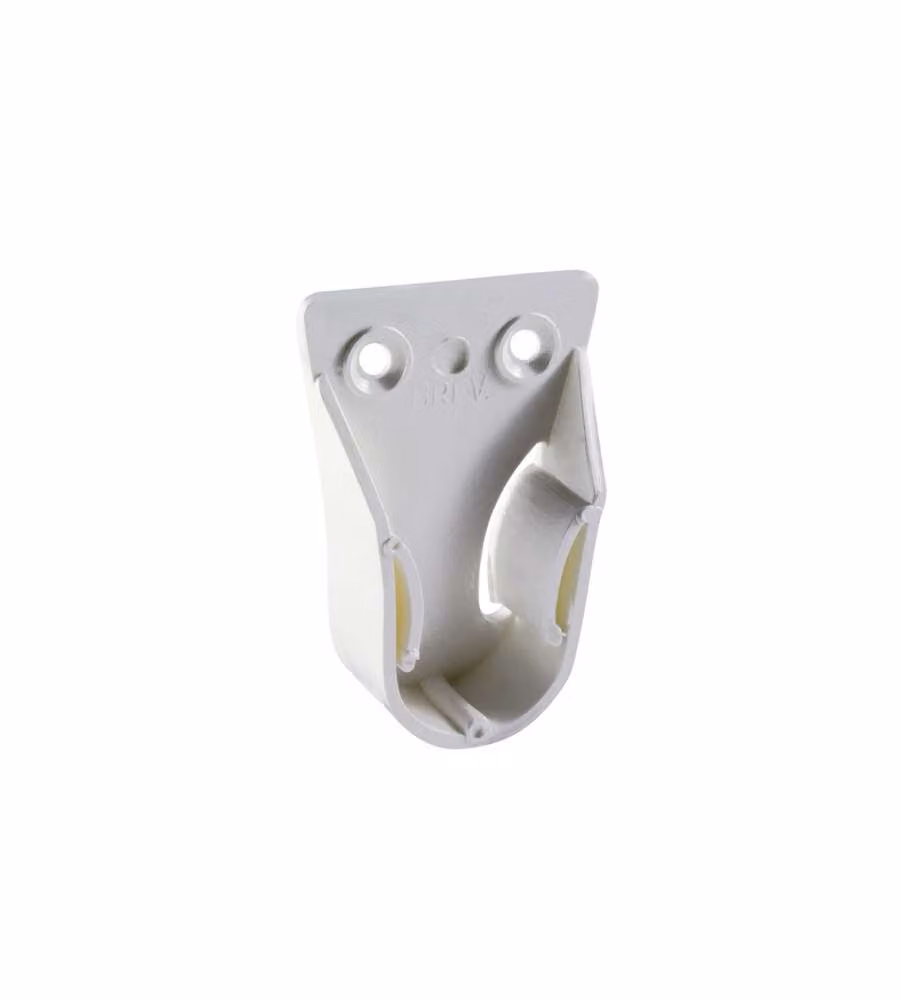 Supporti laterali per tubo tondo diam 20 mm in plastica bianca 2 pz