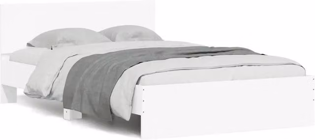Letto matrimoniale | Letto per adulti | Giroletto con Testiera Bianco 120x200 cm
