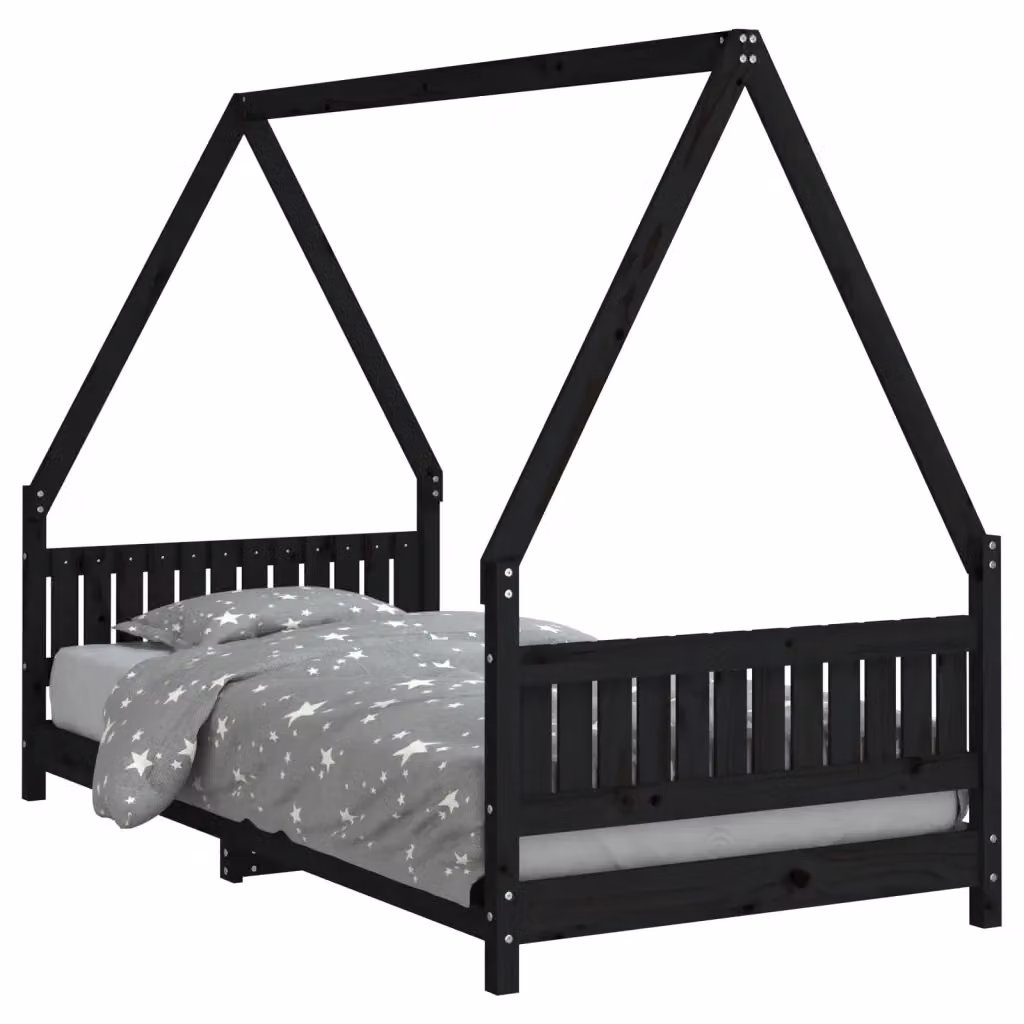 Giroletto per bambini vidaXL in legno massello di pino nero L/P/H: 195.5 x 90 x 146 cm – 2