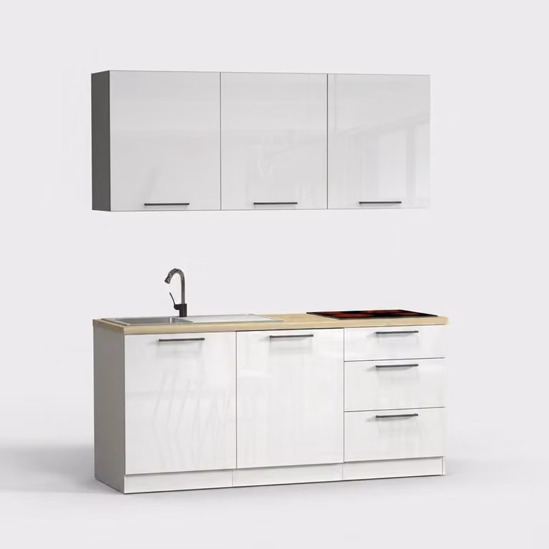 Cucina completa moderna e lineare con lavello Arvok 180 - bianca