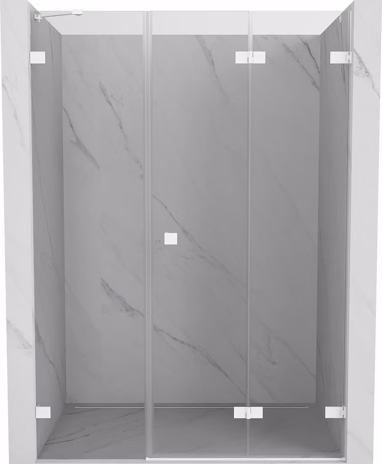 Mexen Lunar-F porta doccia pieghevole destra 110 cm, trasparente, bianco - 836S-110-050-20-00-P