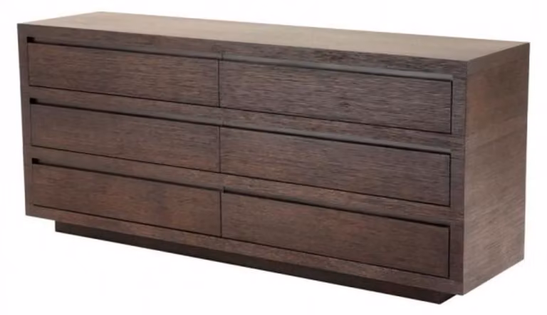 Armadio Casa Padrino in legno di mogano, lussuoso, con 6 cassetti, colore marrone/caffè, dimensioni 180 x 46 x 78 cm (altezza)