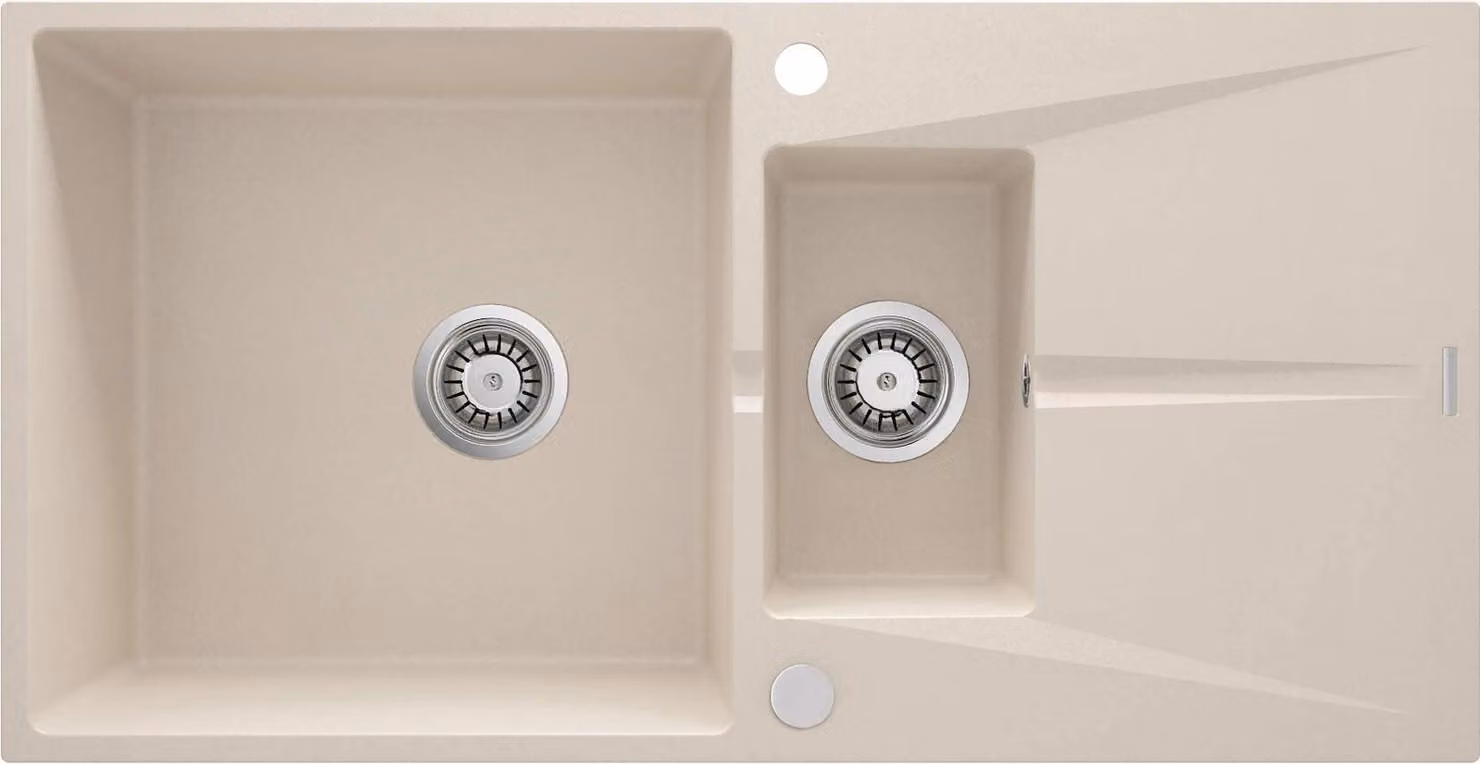 1.5-bowl granite sink with drainer
