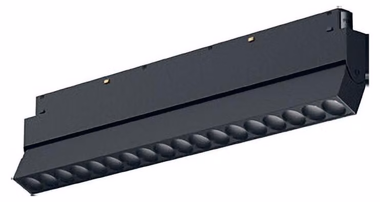 Modulo LED 18W 48V Orientabile 3000K Non Dimmerabile per Binario Magnetico - Gealuce GFA1311 - Struttura in Alluminio Nero