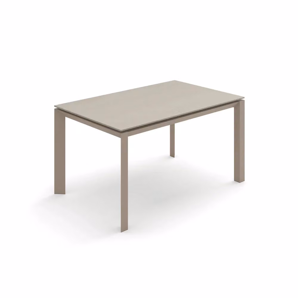 Tavolo da pranzo allungabile Linear Duzzle in ceramica color sabbia, L/P/H: 140-220 x 90 x 75 cm – 2