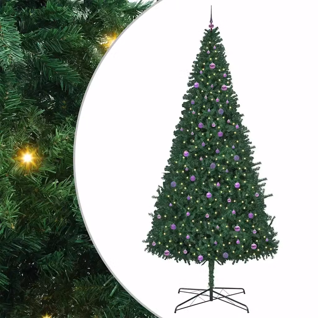 Albero di Natale moderno vidaXL verde con luci LED in PVC, altezza 400 cm – 2