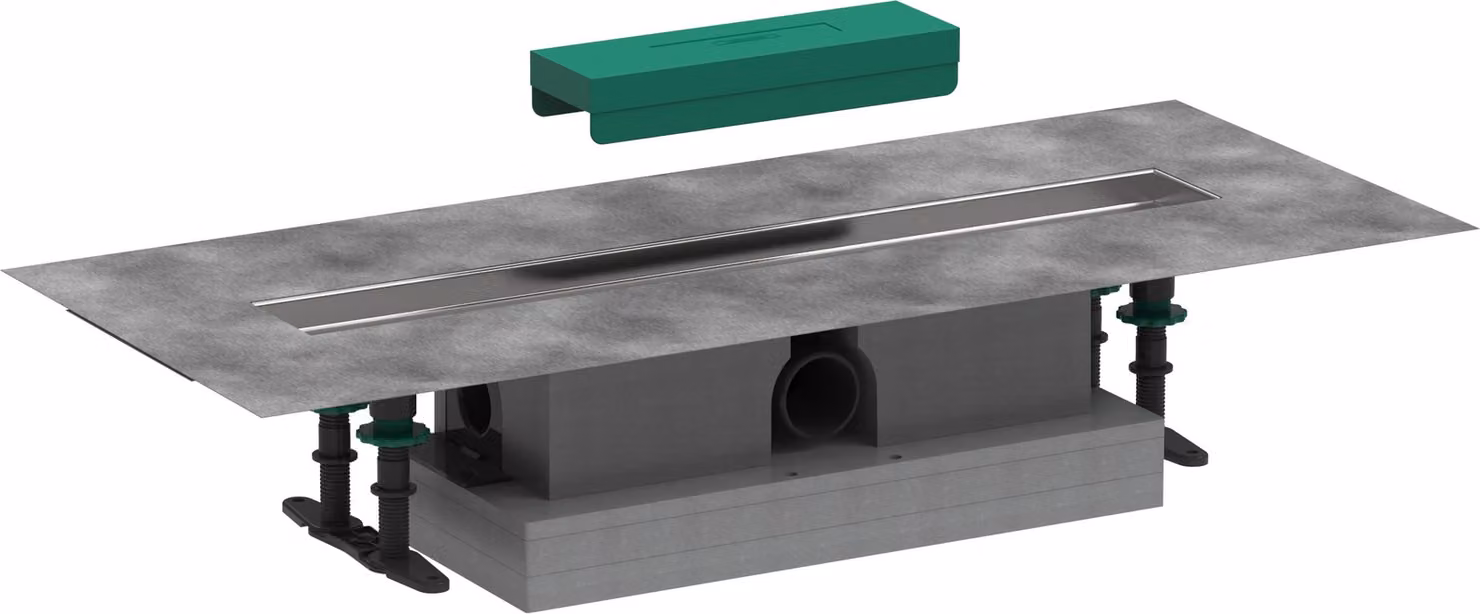 Kit completo per canaline di scarico doccia, 600 mm, 60 cm, cromo, acciaio inossidabile