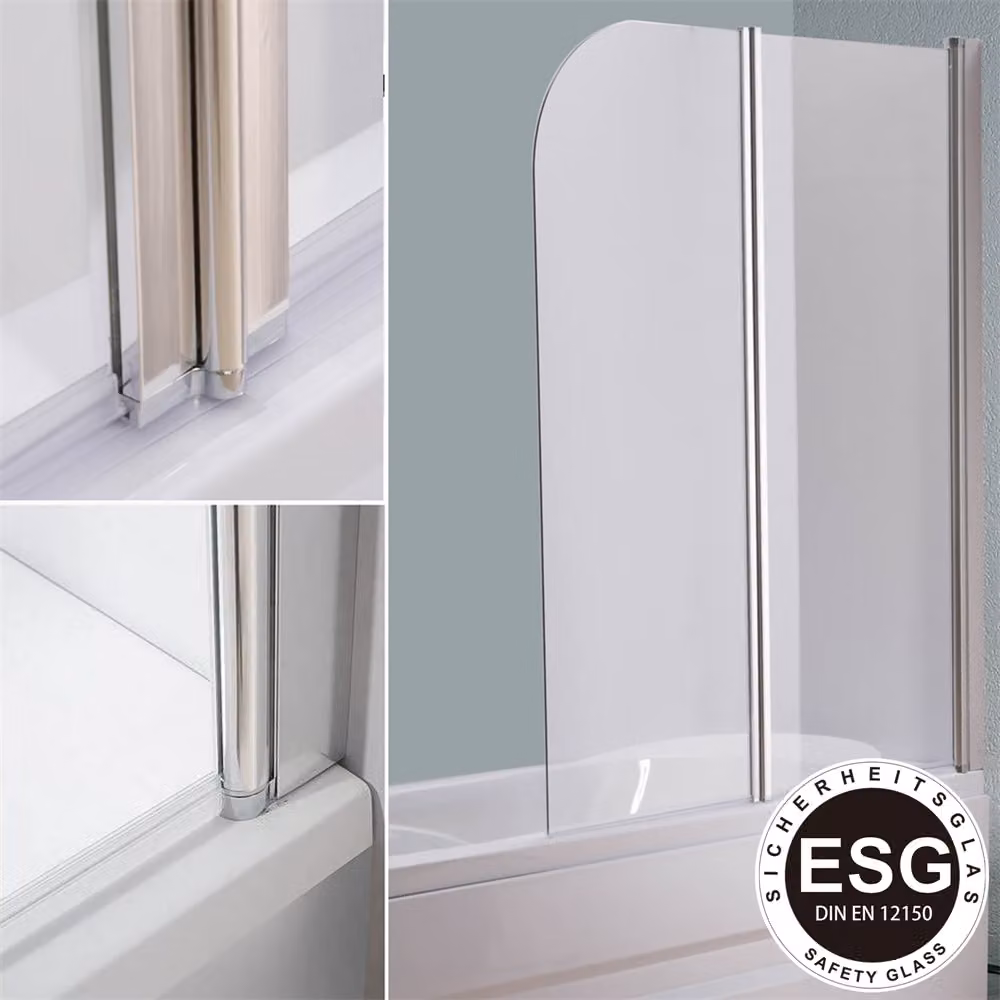 Cabina doccia Mucola Vasche da bagno Attacco per vasca da bagno vetro ESG Divisorio per doccia Schermo pieghevole per vasca da bagno Schermo per doccia - vetro 141x117