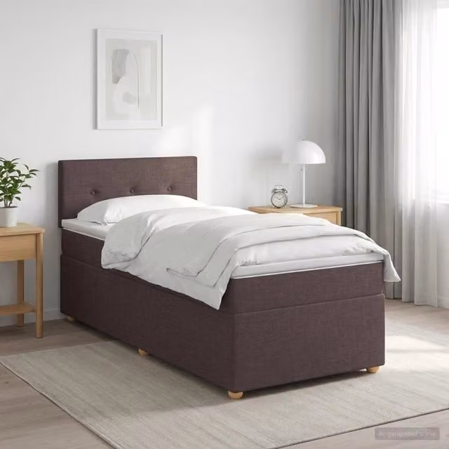 Letto box spring con materasso Marrone Scuro 80 x 200 cm 3450828
