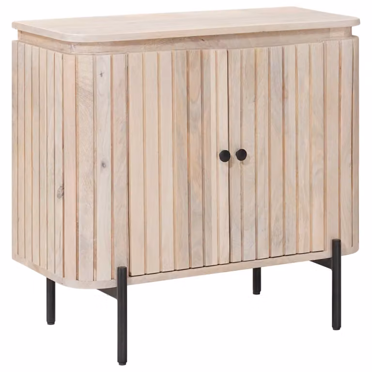Credenza moderna vidaXL in legno di mango color marrone e beige L 70 cm, P 30 cm, H 65 cm