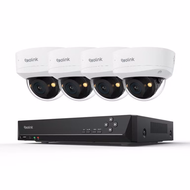 Sistema di sorveglianza Reolink RLK8-1200V4, telecamera di sorveglianza 4X 6K 12MP IK10 PoE e NVR 8CH 2TB HDD, grandangolo 145°, rilevamento intelligente, visione notturna a colori