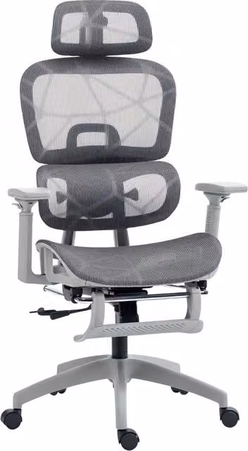 Sedia da ufficio ergonomica ¨C Minimal ¨C grigio con braccioli 3D e schienale inclinabile 66x64x122 cm
