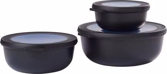 Set nero da 3 pezzi, 19,5 x 19,2 x 8 cm, PP/TPE, Nordic
