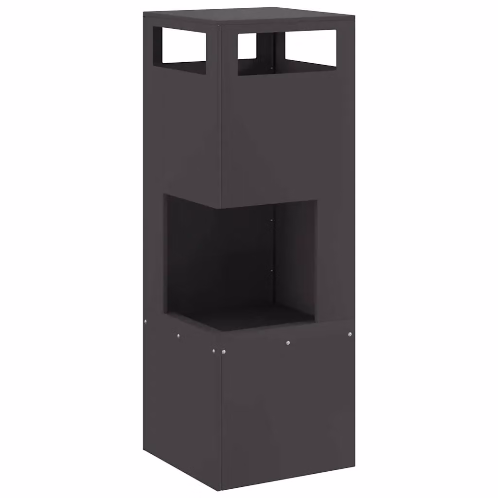 Braciere a fuoco vidaXL in acciaio nero, H 100 x L 35 x P 35 cm – 2