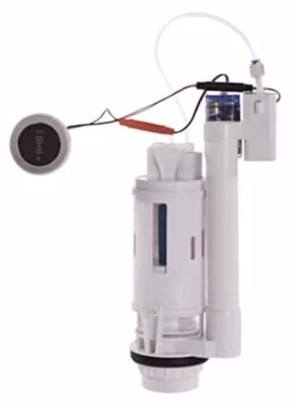 Scarico a doppio pulsante senza contatto per cassetta WC, con sensore, disponibile nelle versioni 6/4 litri o 4/2 litri