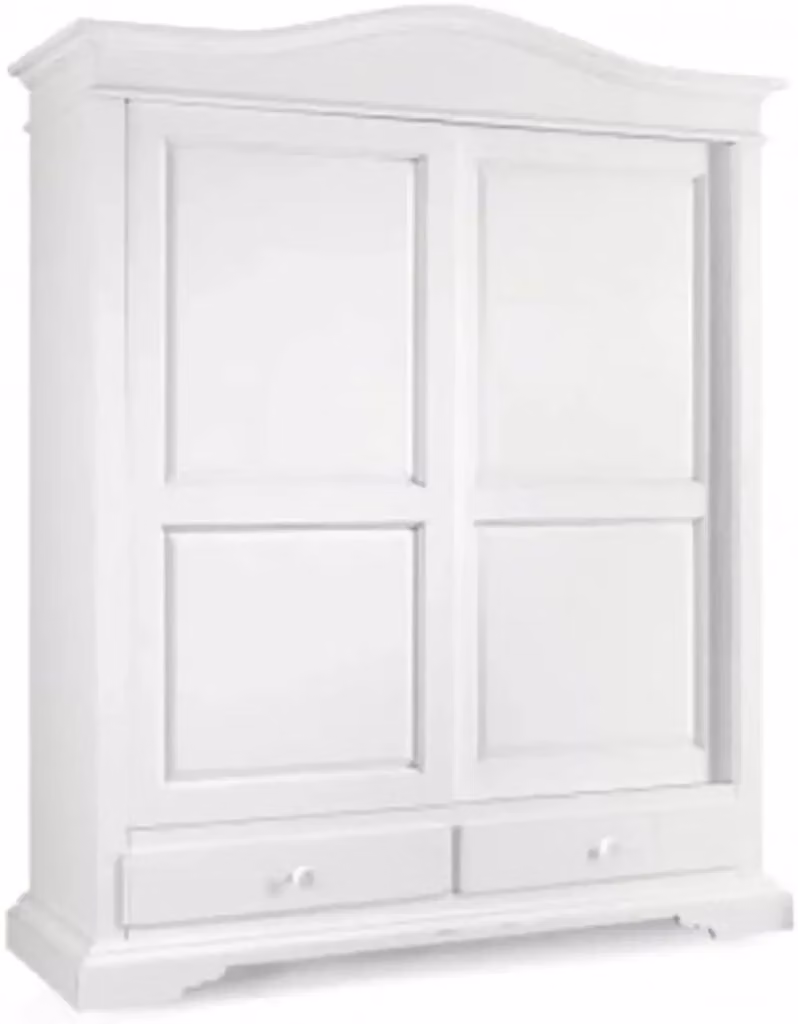 Armadio appendiabiti Shopinnovativo in stile arte povera con 2 ante in legno massello e MDF, finitura noce, L: 107 cm, P: 55 cm, H: 197 cm – 2