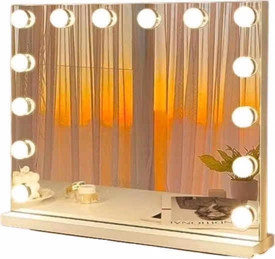 Tavolo per il trucco con specchio e illuminazione