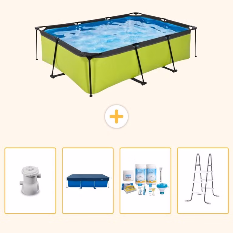 Piscina fuori terra rettangolare - 220x150x65 cm - 5 pezzi - Modello SCB64