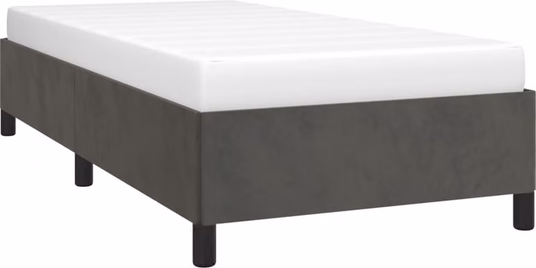 Giroletto senza Materasso Grigio Scuro 80x200 cm Velluto