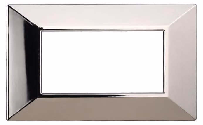 ETTROIT AN90413 Placca Piramide 4P Serie MOON Colore Cromo Lucido Compatibile Con Bticino Axolute