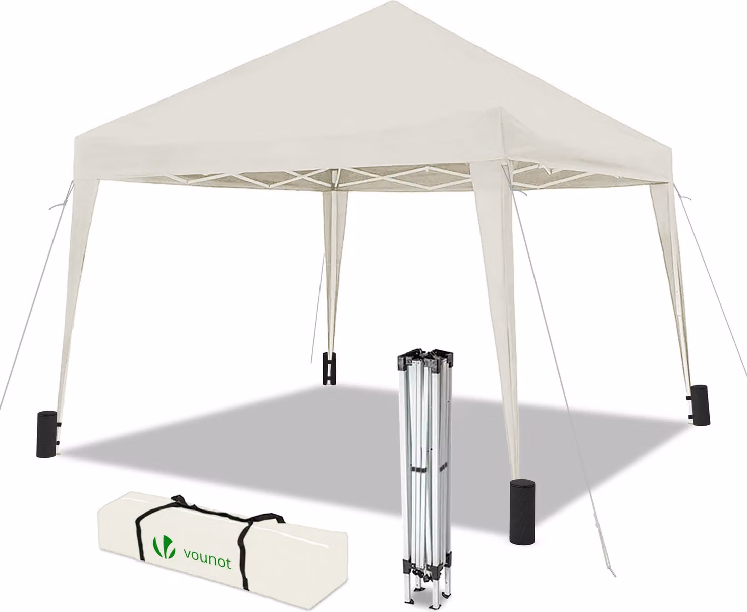 Gazebo VOUNOT® 3x3 m con 4 sacchi di sabbia, gazebo pieghevole pop-up, tenda da giardino pieghevole per feste, bianco