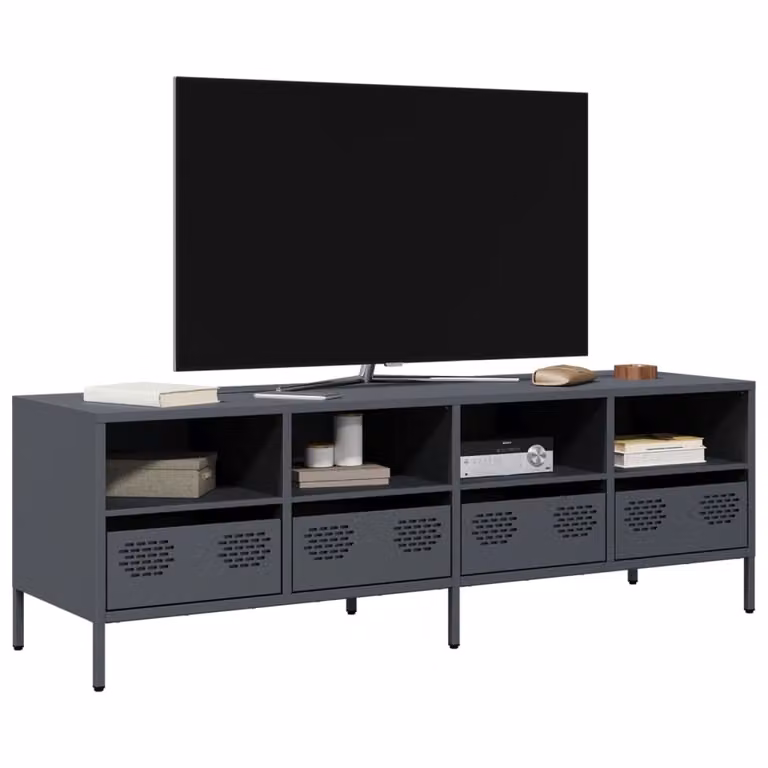 Mobile TV vidaXL in metallo antracite L: 135 cm, P: 39 cm, H: 43,5 cm
